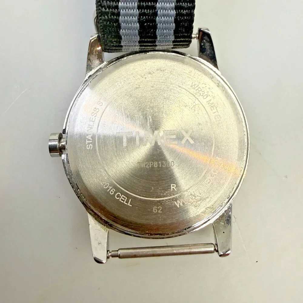 TIMEX Men's TW2P81300 Easy Reader Indiglo White Dial 38mm 2 Bands EUC